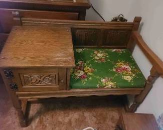 1940s Authentic RARE Vintage Telephone Gossip Bench made in Scotland. !!A TRUE COLLECTOR'S PRIZE!!