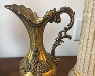 Ornate bronze  French Rocco revival style pitcher 