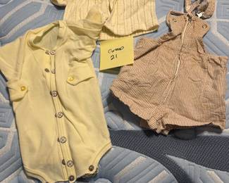 Vintage baby boy's overalls, shirt