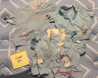Vintage baby boy's handmade embroidered tops