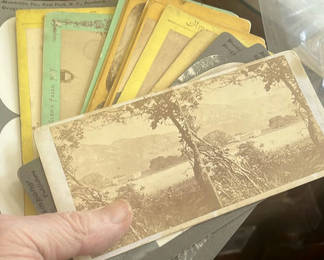 Lot 75: 14 Stereoview Cards Of US & International Views Hindenburg Zeppelin