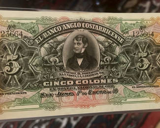 Lot 16: Costa Rica Obselete Cinco Colones Uncirculated