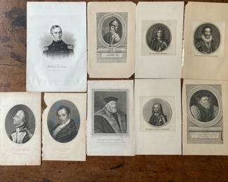 Lot 96: 10 Famous Men, Leaders, Authors Printed from Engravings