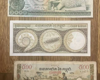 Lot 12: 1900’s Cambodian Obsolete Paper Currency 3 Pieces