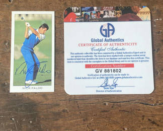Lot 158: Nick Faldo Autographed Trading Card With COA