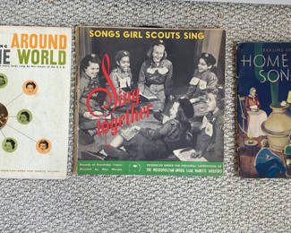 Lot 117: 1950's Girl Scouts Singing Vintage Record Albums and 1935 Home Spun Songs