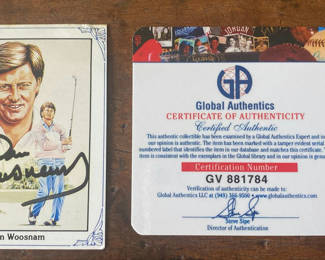 Lot 153: Ian Woosnam Autographed Trading card with COA