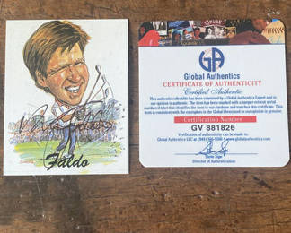 Lot 157: Nick Faldo Autographed Trading Card With COA