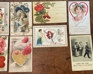 Lot 91: Valentine Postcards Lot of 8 Embossed cards