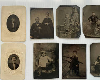 Lot 82: Antique Tintypes Mixed Portraits, Adults, Children