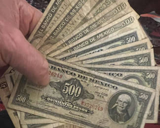Lot 20: 10 Mexican 500 Pesos Obselete Currencies