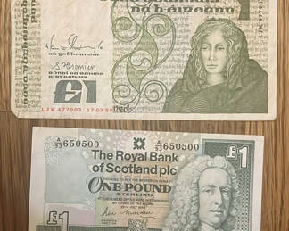 Lot 13: Obsolete Irish And Scottish 1 Pound Notes