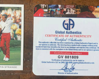 Lot 156: Curtis Strange Autographed Trading Card with COA