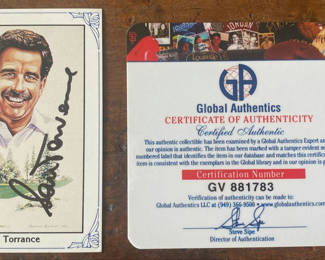 Lot 154: Sam Torrance Autographed Trading Card with COA