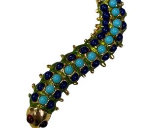 Kenneth Jay Lane Jeweled Caterpillar Brooch