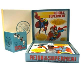 1993 Fossil Reign of the Supermen! Limited Edition Collector’s Watch – Complete Boxed Set