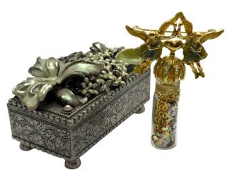 Kirk’s Folly Fairy Trinket Box & Crystal-Filled Pendant Necklace