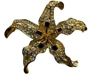Nolan Miller Rhinestone Starfish Brooch