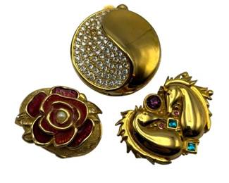 Bob Mackie Gold-Tone Figural & Crystal Trinket Boxes