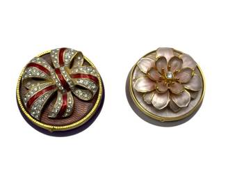 Joan Rivers Enamel & Crystal Brooch and Trinket Box Set