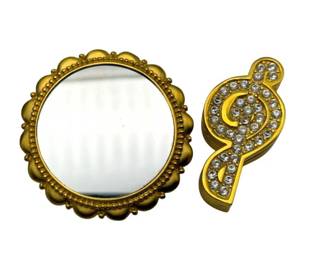 Bob Mackie Gold-Tone Circus Clown Mirror & Crystal Treble Clef Trinket Box