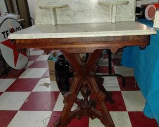 Antique furniture - EASTLAKE marble top wash stand