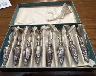 sterling silver corn set in the original box