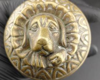 Figural heavy brass doorknob set architectural