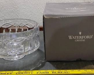 Collection of Waterford crystal - this one is  Dolmen pattern footed bow in original boxl