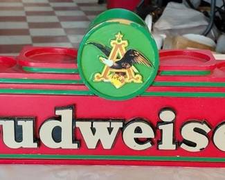 Budweiser stairstep vintage bar sign,displays beer bottles or cans