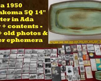 1950s FRankoma 14 inch platter and 100 plus old photos & more