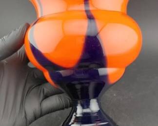 Czechoslovakia Tango vase orange and dark blue