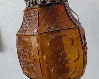 Mid century Hollywood Regency pendant swag lamp fixture