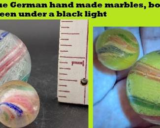 Large handmade antique German lattacino marbles