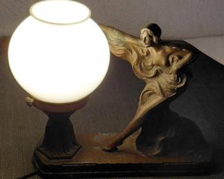 Antique art deco nude figural lamp by Salem Lamp Company