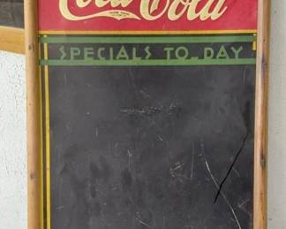 Original 1937 rare tin Coca Cola menu sign
