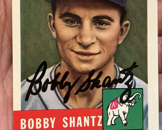 Lot 149: Bob Shantz 1953 Topps Archives Autographed Baseball Card Philadelphia Athletics