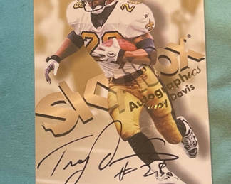 Lot 124: Troy Davis 1998 New Orleans Saints Sky Box Autographed Football Card With Coa