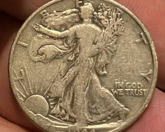 Lot 156: 1944-d US Walking Liberty Silver Half Dollar Very Fine Condition