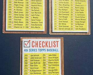 Lot 6: 1962 Topps Baseball Check Lists 1, 2, 4