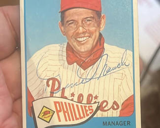 Lot 41: Gene Mauch 1965 Topps Autographed Baseball Card Philadelphia Coa