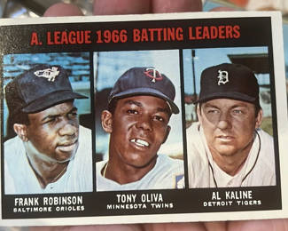 Lot 69: 1966 Topps, American League Batting Leaders Baseball Card, Frank Robinson