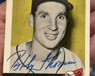 Lot 152: Bobby Thomson 1953 Topps Archives Autographed Baseball Card, New York Giants