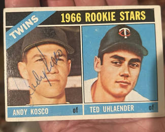 Lot 27: Andy Kosco Autographed Rookie 1966 Rookie Topps Card COA