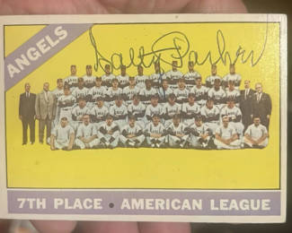 Lot 18: 1966 Angels Team Photo With The Autograph Of Manager Salty Parker