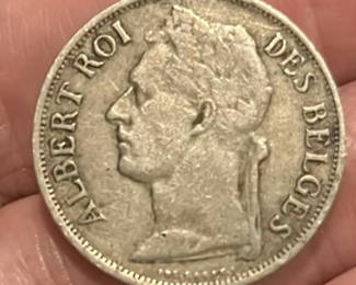 Lot 160: 1926 Belgian Congo 1 Franc Silver Very Rare