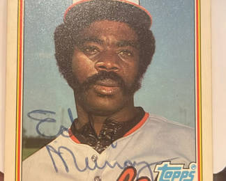 Lot 134: Baltimore Orioles Baseball Card Eddie Murray HOF Autographed With COA