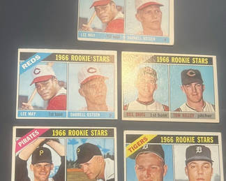 Lot 1: 5 1967 Topps Baseball Rookie Stars Cards Lee May Reds, Tigers, Indians