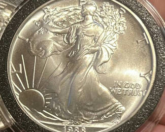 Lot 159: 1988 US Walking Liberty 1 Ounce Silver Dollar Brilliant Uncirculated
