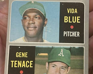 Lot 79: 1970 Topps Baseball Card Oakland Athletics Rookie Stars Vida Blue & Gene Tenace